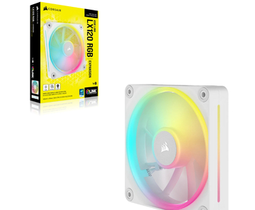 VENTILADOR AUXILIAR LX120 ICUE LINK RGB 120MM WHITE SINGLE PACK CORSAIR