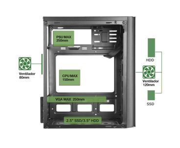 CAJA MICROATX AC6 NEGRO ANIMA
