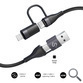 CABLE TOP 4 EN 1 60W USB-A/2xUSB-C/LIGHTNING 1 M NEGRO SUBBLIM