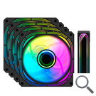 KIT 4 VENTILADORES AUXILIARES INFINITY PRO 120 MM ARGB COOLBOX