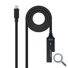 CABLE USB 3.2 Gen1 PROLONGADOR CON AMPLIFICADOR USB-C/M-H 5 M NEGRO NANOCABLE