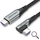 CABLE USB-C/M ANGULO RECTO A USB-C/M 0.50 M 100W GRIS VENTION