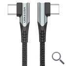 CABLE USB-C/M A USB-C/M ANGULO RECTO 0.50 M 100W GRIS VENTION