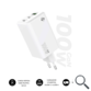 CARGADOR PARED/VIAJE 2xUSB-C + USB/A GaN 100W PD BLANCO SUBBLIM