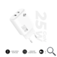 CARGADOR PARED/VIAJE 2x USB-C GaN 25W PD BLANCO SUBBLIM