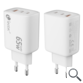 CARGADOR PARED/VIAJE ULTRA SLIM 2xUSB-C/PD + USB-A 65W BLANCO LEOTEC