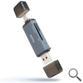 LECTOR TARJETAS USB-C 3.0  + USB-A GRIS TOOQ