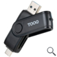 LECTOR TARJETAS USB-C 2.0 + USB-A 3.0 NEGRO TOOQ