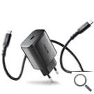 CARGADOR PARED GaN2 USB-C + CABLE 45W NEGRO NGS