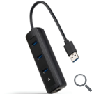 HUB 4 PUERTOS USB 3.0 A 3xUSB-A + RJ45 15 CM NANOCABLE