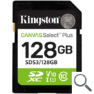 SECURE DIGITAL HC 128 GB CANVAS SELECT PLUS GEN3 CLASE10 KINGSTON