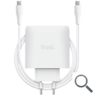 CARGADOR PARED/VIAJE USB-C 65W + CABLE USB-C 2 M MAXO BLANCO TRUST