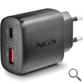 CARGADOR PARED GaN USB-C + USB-A 45W NEGRO NGS