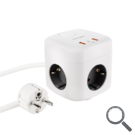 BASE DE 3 ENCHUFES x3USB (2 USB A + USB-C) + INTERRUPTOR BLANCO NANOCABLE