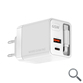 CARGADOR USB PARED USB-C + USB-A GaN 65W BLANCO MARS GAMING