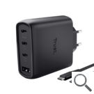 CARGADOR PARED/VIAJE 3xUSB-C + USB-A 65W MAXO NEGRO TRUST