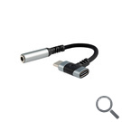 CABLE ADAPTADOR AUDIO USB-C/M A JACK 3.5/H + USB-C DE CARGA10 CM NEGRO NANOCABLE